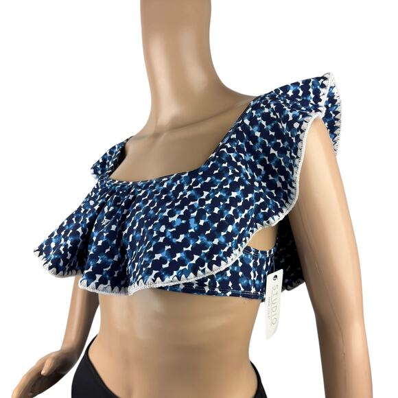 New Studio by Anne Cole Flounce Around Multi Off The Shoulder Bikini Top Size XS - Picture 3 of 6